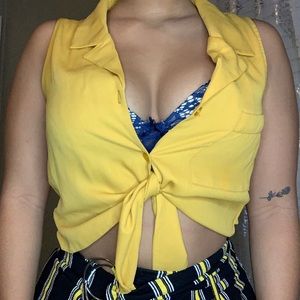 Mustard yellow button down